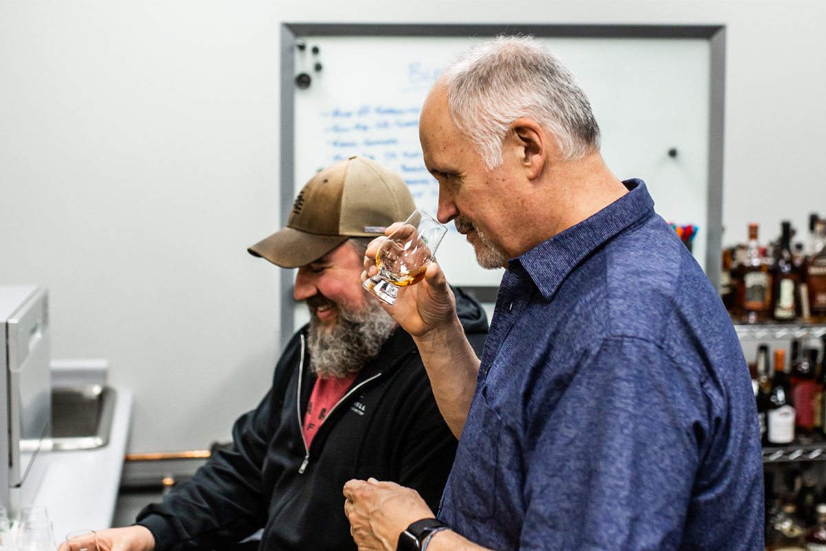Barrell Craft Spirits: Founder Joe Beatrice and Director of Operations Tripp Stimson sample whiskeys