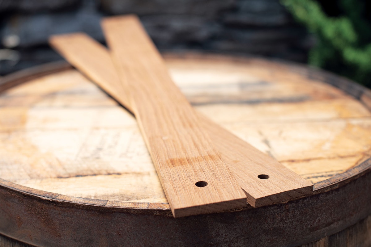 The staves used for the 2020 Maker's Mark Wood Finishing Series