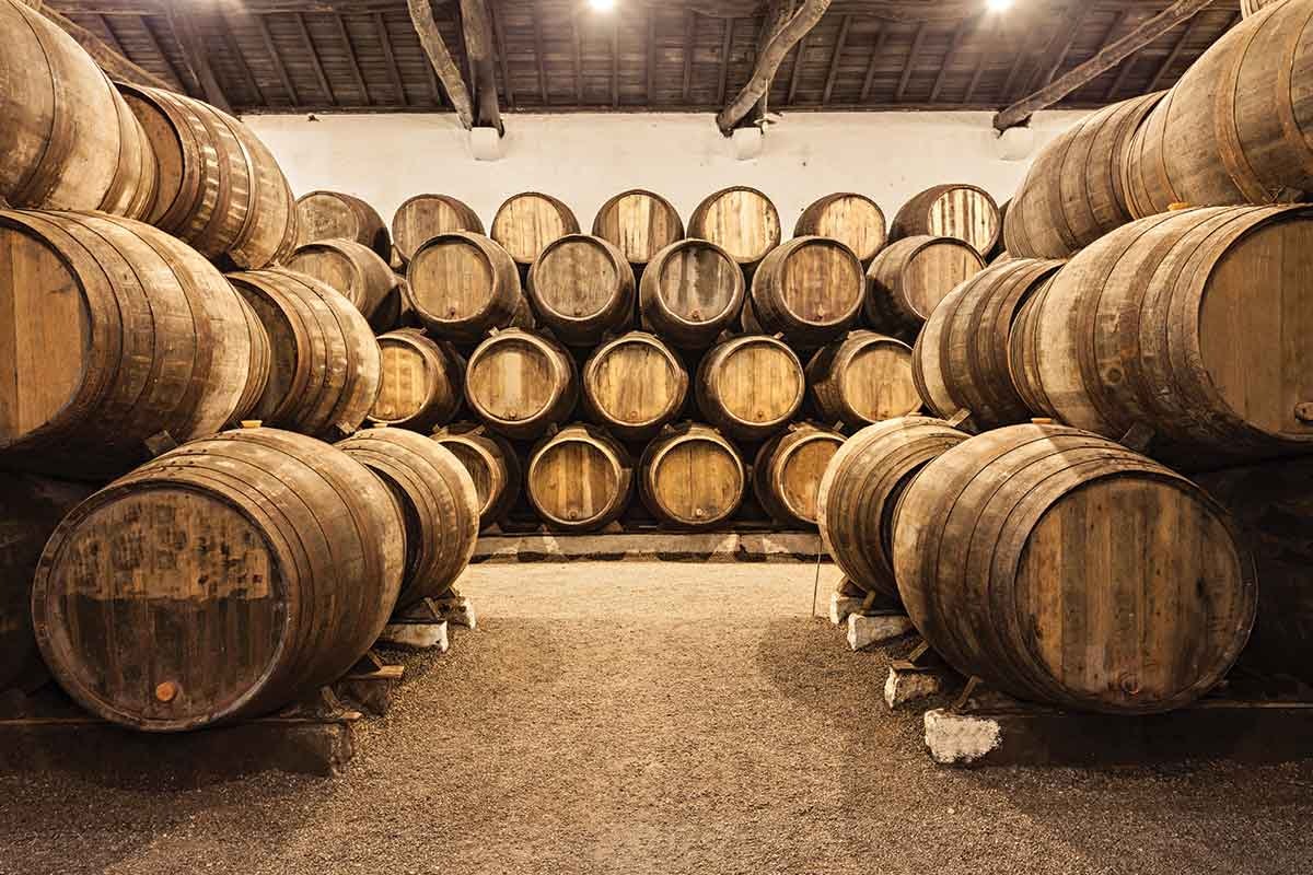 whiskey casks: barrel room